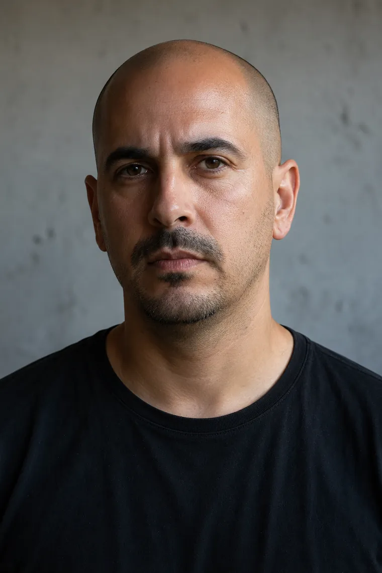 Retrato de Marco Esteve, fundador y soldador de Bloque Interior